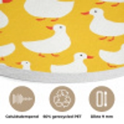 Eendjes - Patroon - Geel Akoestische PET Vilt - Rond klein 838 -closeup_NL