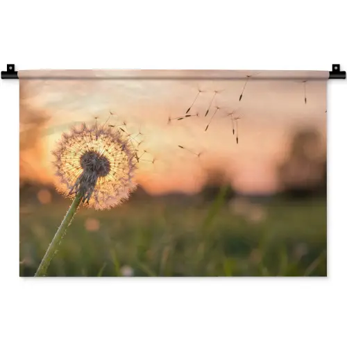 Paardenbloem - Zonsondergang - Veld Wandkleed katoen klein -zz3d