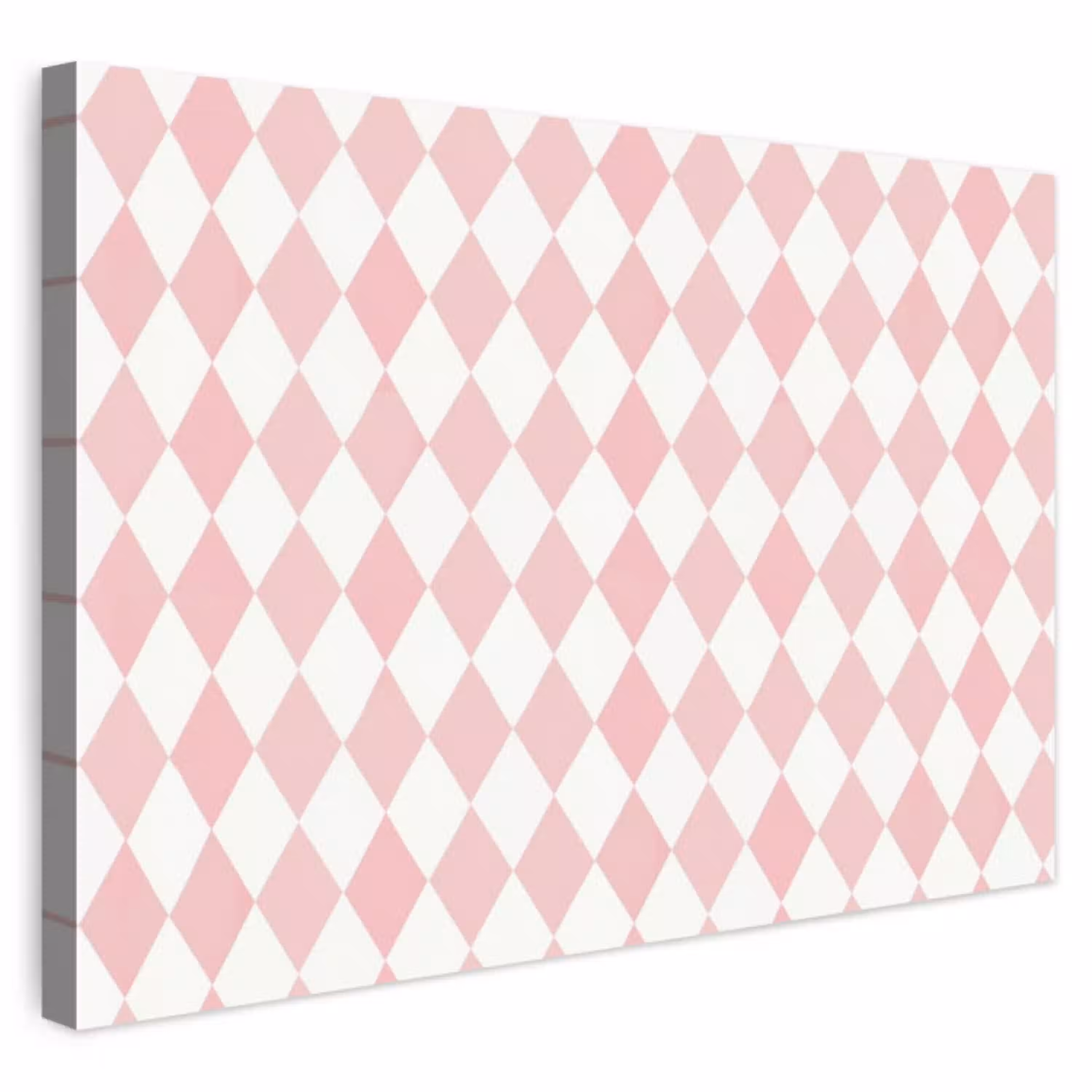 Lichtroze - Ruiten - Geometrisch - Patroon Tuinposter op houten frame 2 cm dik klein 845 -3d