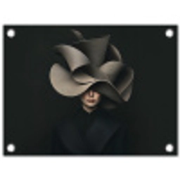 Zwarte - Hoed - Vrouw tuinposter los doek klein -3d