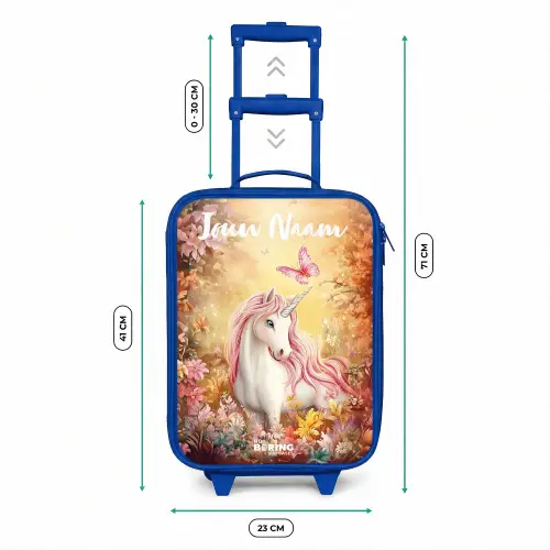 Eenhoorn - Vlinder - Roze - Manen Kinderkoffer - Blauw klein -productfoto_formaten