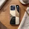Abstract - Vlakken - Zwart - Rond Telefoonhoesje iPhone 17 Pro klein -sfeer1