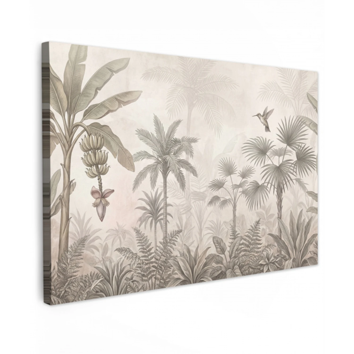 Jungle - Banenboom - Kolibrie - Beige canvas 2cm klein -z3d