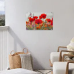Bloeipracht van Klaprozen tuinposter los doek klein -sfeer8