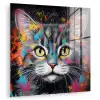Kat - Graffiti - Dieren - Kleuren - Grijs plexiglas 5mm klein -zzzproduct_nieuw