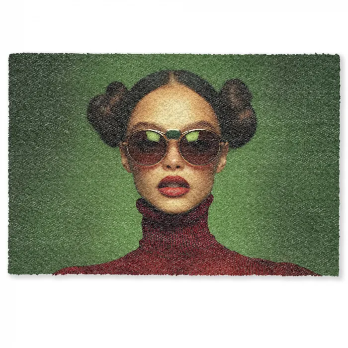 Vrouw - Groen - Bril - Aesthetic - Modern Deurmat klein -zkaufland3d