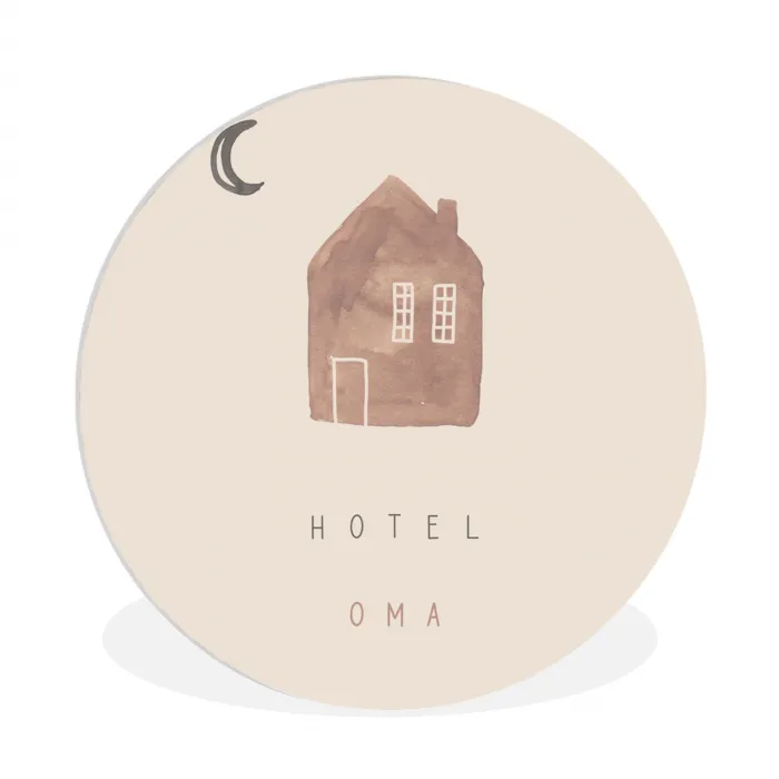 Spreuken - Hotel oma - Oma - Quotes Wandcirkel kunststof plaat 5mm dik klein -3d
