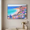 Bloemenweide - Zee - Zomers Textielframe zwart klein -sfeer2
