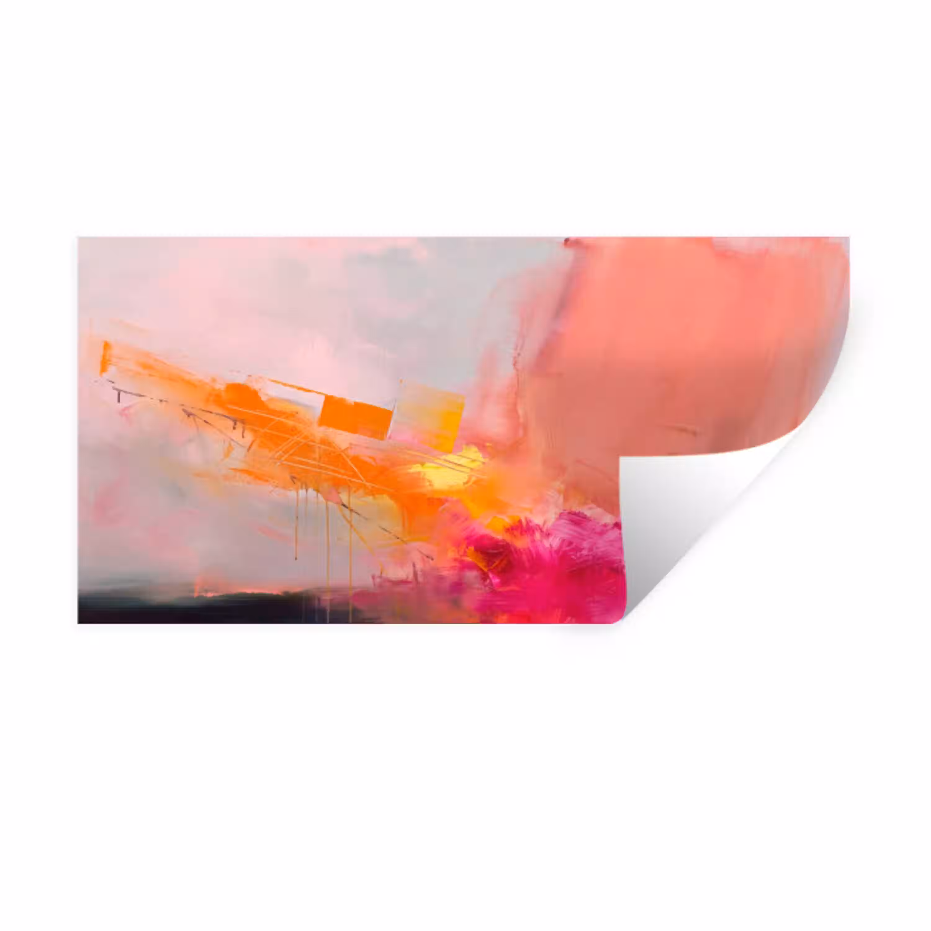 Abstract - Kleurrijk - Modern - Roze Muursticker klein -3d