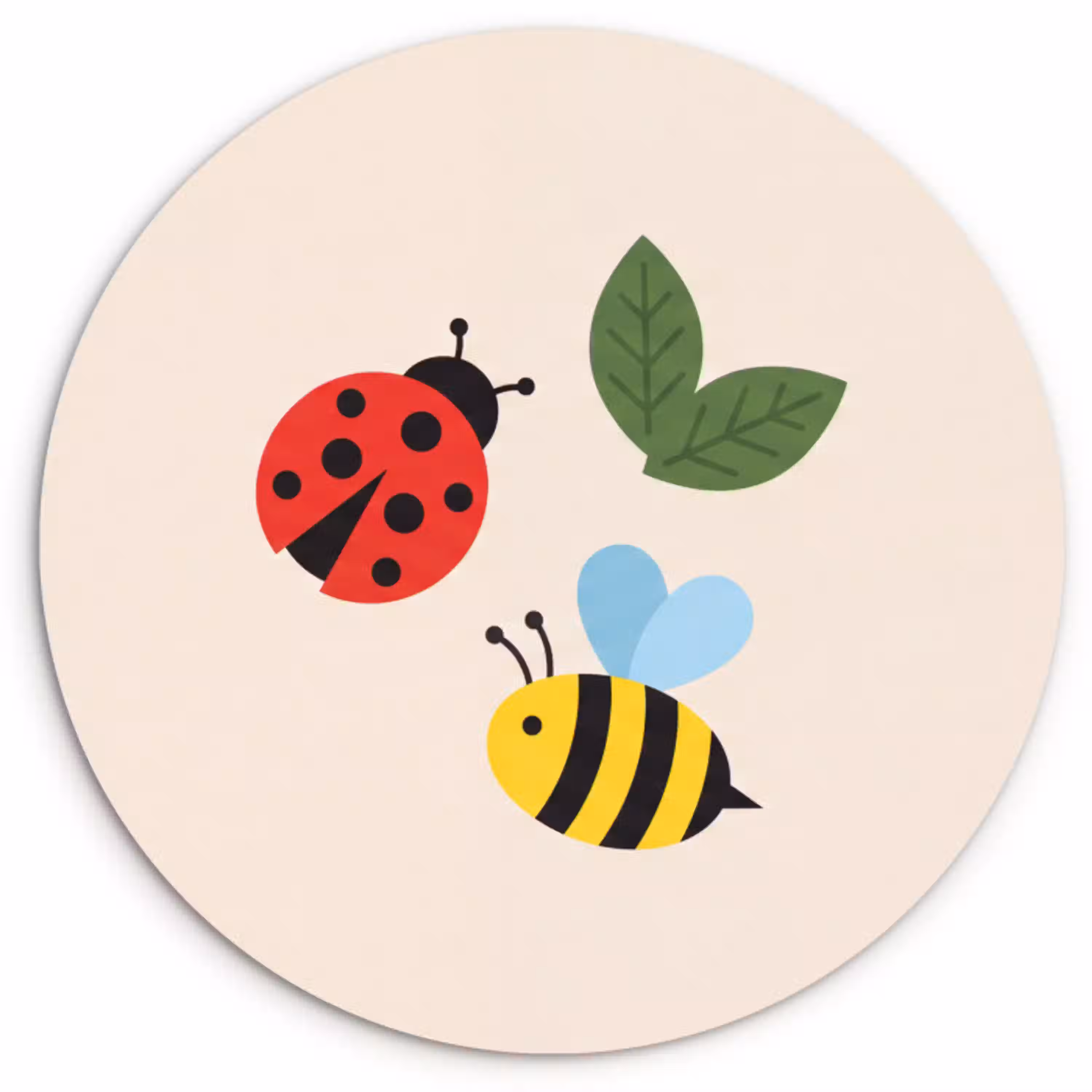 Insect - Blad - Natuur - Speels - Illustratie Wandcirkel plexiglas klein -3d