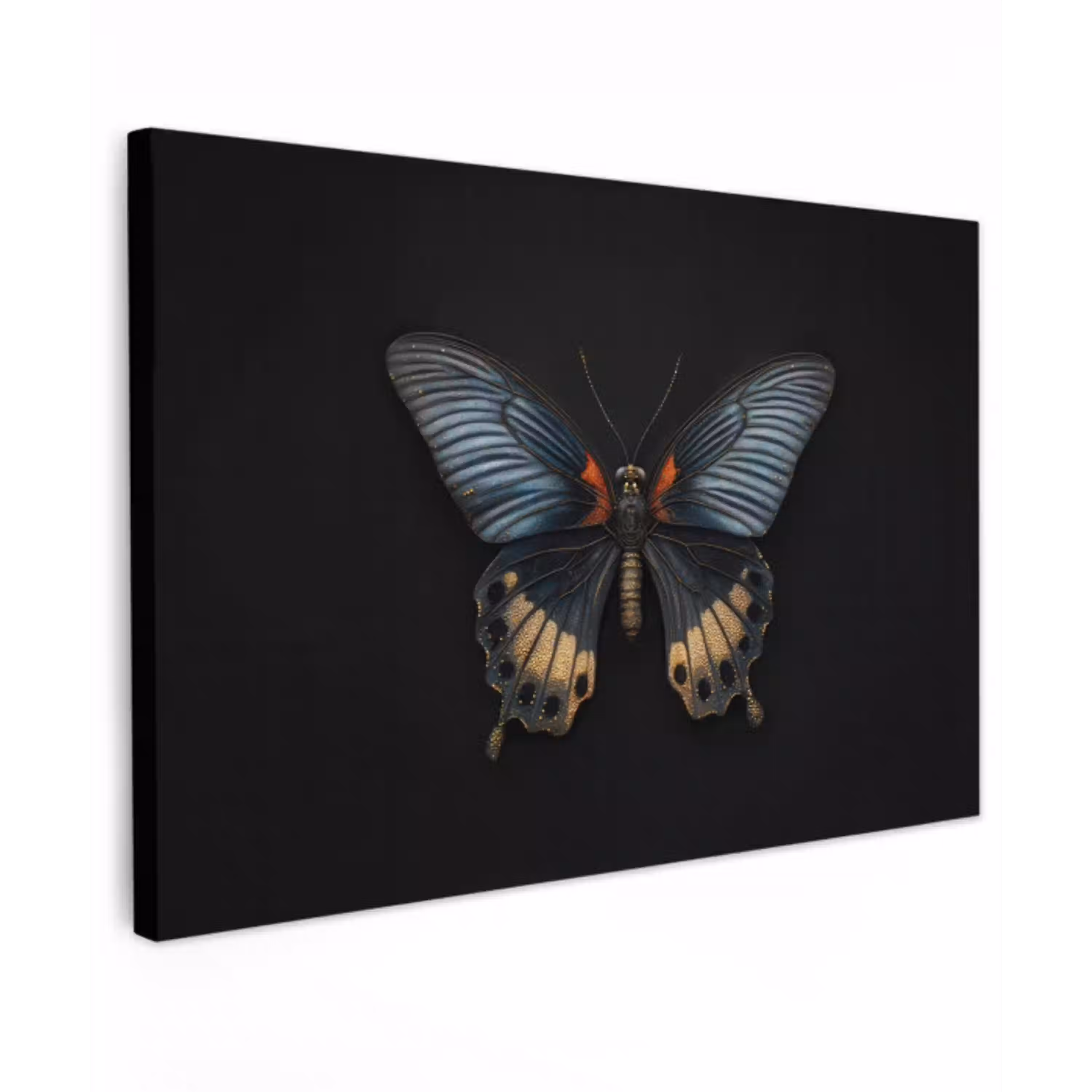 Vlinder - Metaalachtig - Geometrisch patroon canvas 2cm klein -z3d