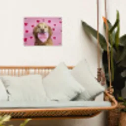 Hond - Kiss- Valentijn - Hartjes tuinposter los doek klein -sfeer7