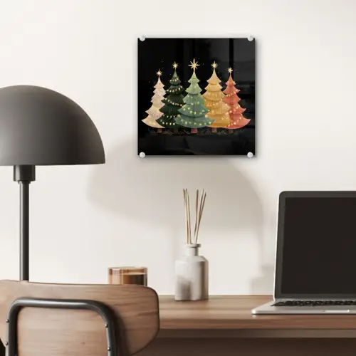 Kerstbomen - Kleurrijk - Lichtjes - Ster plexiglas 5mm klein -sfeer6