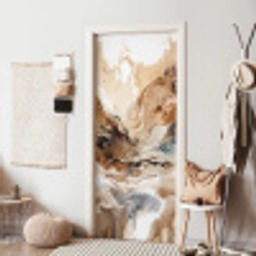 Abstract - Kunst - Verf - Beige - Modern deurposter klein -sfeer6
