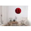 Rood - Roos - Romantisch Wandcirkel aluminium klein -woonkamer