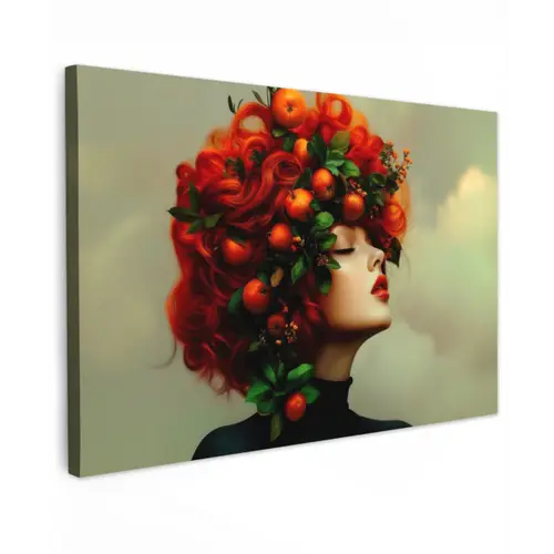 Vrouw - Appels - Rood - Bladeren canvas 2cm klein -z3d