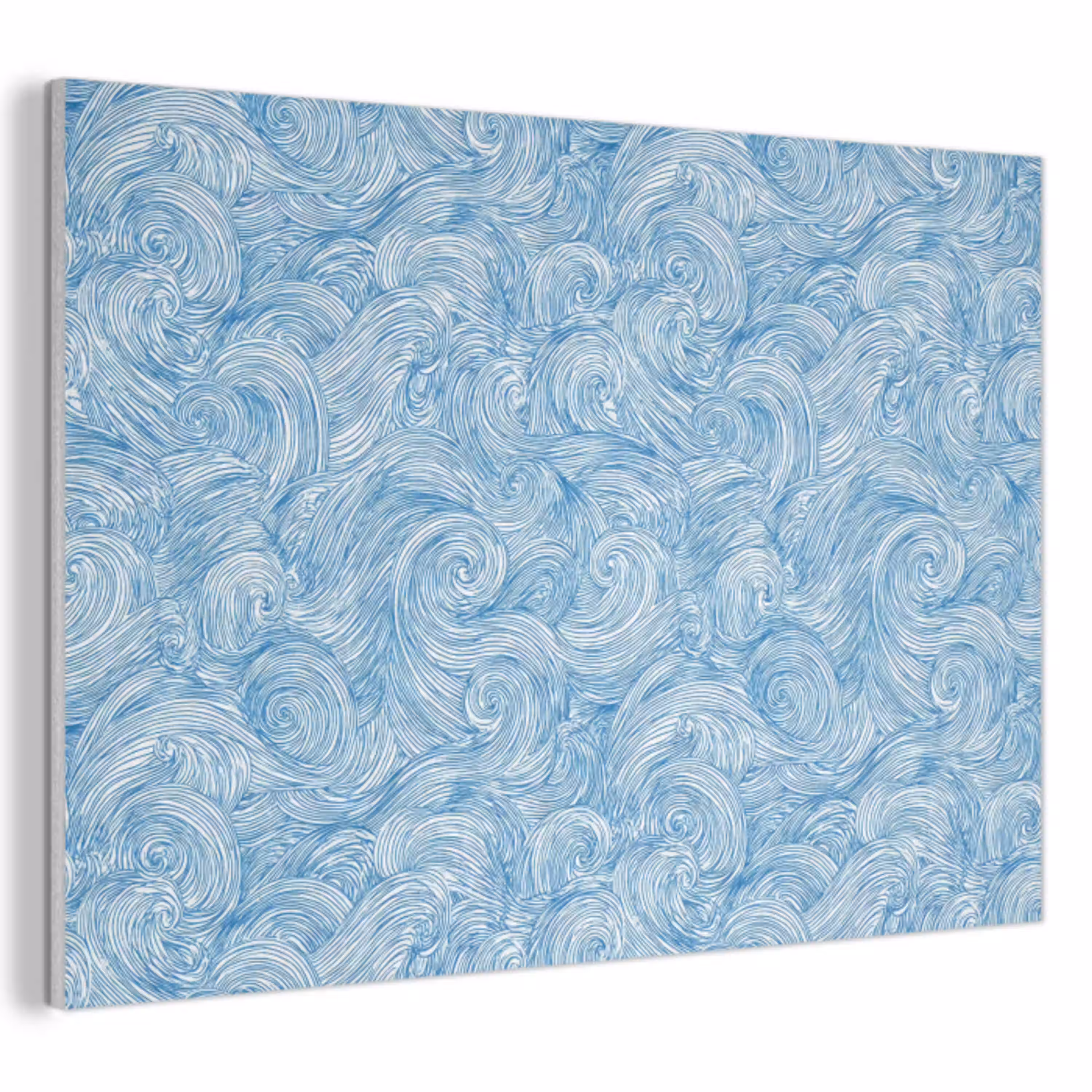 Blauw - Wit - Spiraal - Golven - Lijnen PET vilt klein 837 -3d