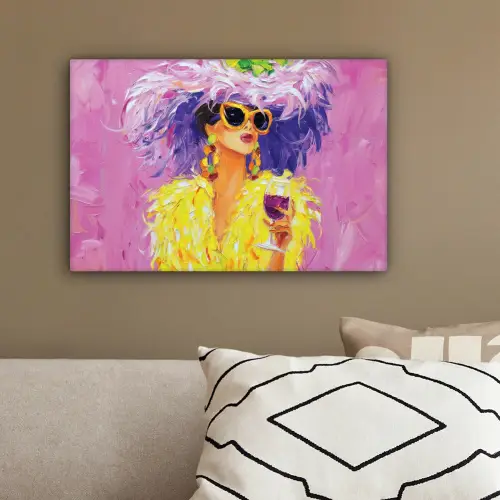 Zonnebril - Vrouw - Jas - Veren canvas 2cm klein -sfeer3