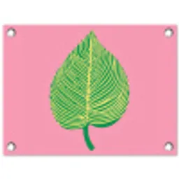 Illustratie - Blad - Minimalistisch - Groen tuinposter los doek klein -3d