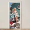 Auto - Vrouw - Groen deurposter klein -3d_beige