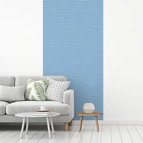 Blauw - Wit - Lijnen - Patroon fotobehang vinyl groot 64 -woonkamer