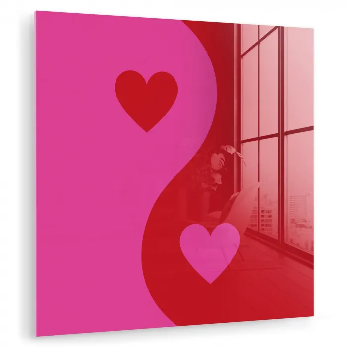 Minimalistisch - Rood - Roze - Hartjes plexiglas 5mm klein -zzzproduct_nieuw