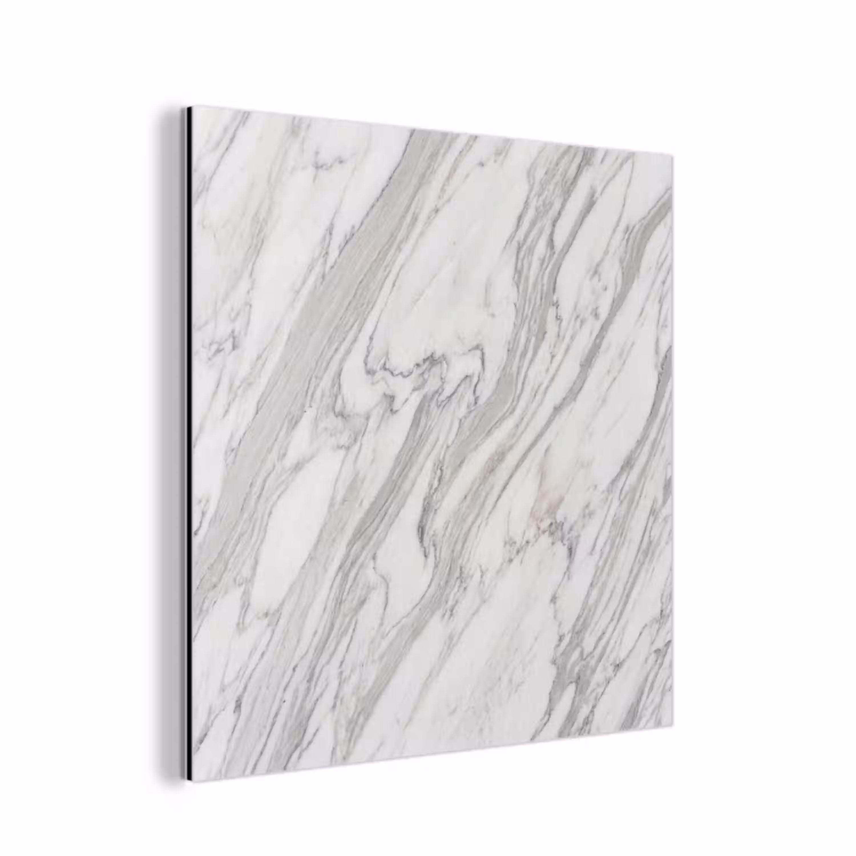 Marmer - Wit - Grijs - Structuur - Modern aluminium wit klein -3d
