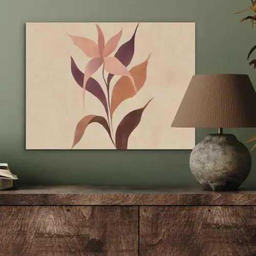 Minimalistisch - Bloem - Bladeren - Beige PET vilt klein -sfeer2