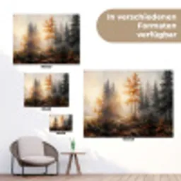 Bospad - Herfstbladeren - Natuur - Schilderachtig - Oranje tuinposter los doek klein -Xsfeer9_DE