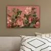 Kolibries - Bloemen - Groen - Roze canvas 2cm klein -sfeer3