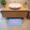 Sweet dreams - Vierkanten - Roze - Blauw Badmat klein -sfeer1