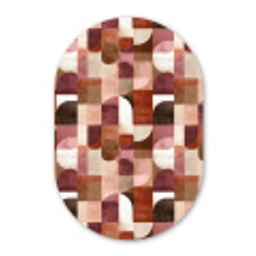 Geometrie - Modern - Retro Wandcirkel Ovaal Aluminium middel 839 -3d