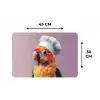 Papegaai - Koksmuts - Nieuwsgierig - Vogel Placemat vinyl groot -specs
