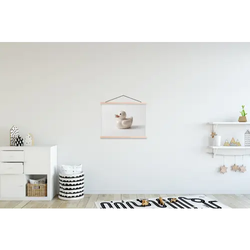 Badeend - Minimalistisch - Wit textielposter latten blank klein -kinderkamer