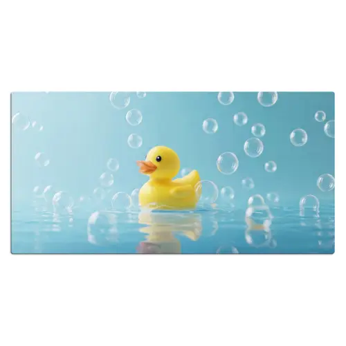 Bubbels - Badeend - Geel Muismat XXL klein -3d_leeg