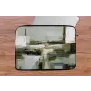 Penseelstreken - Groen - Abstract - Japandi laptophoes neopreen klein -tafel