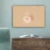 Perzik - Lijntekening - Pit - Beige canvas 2cm klein -sfeer4