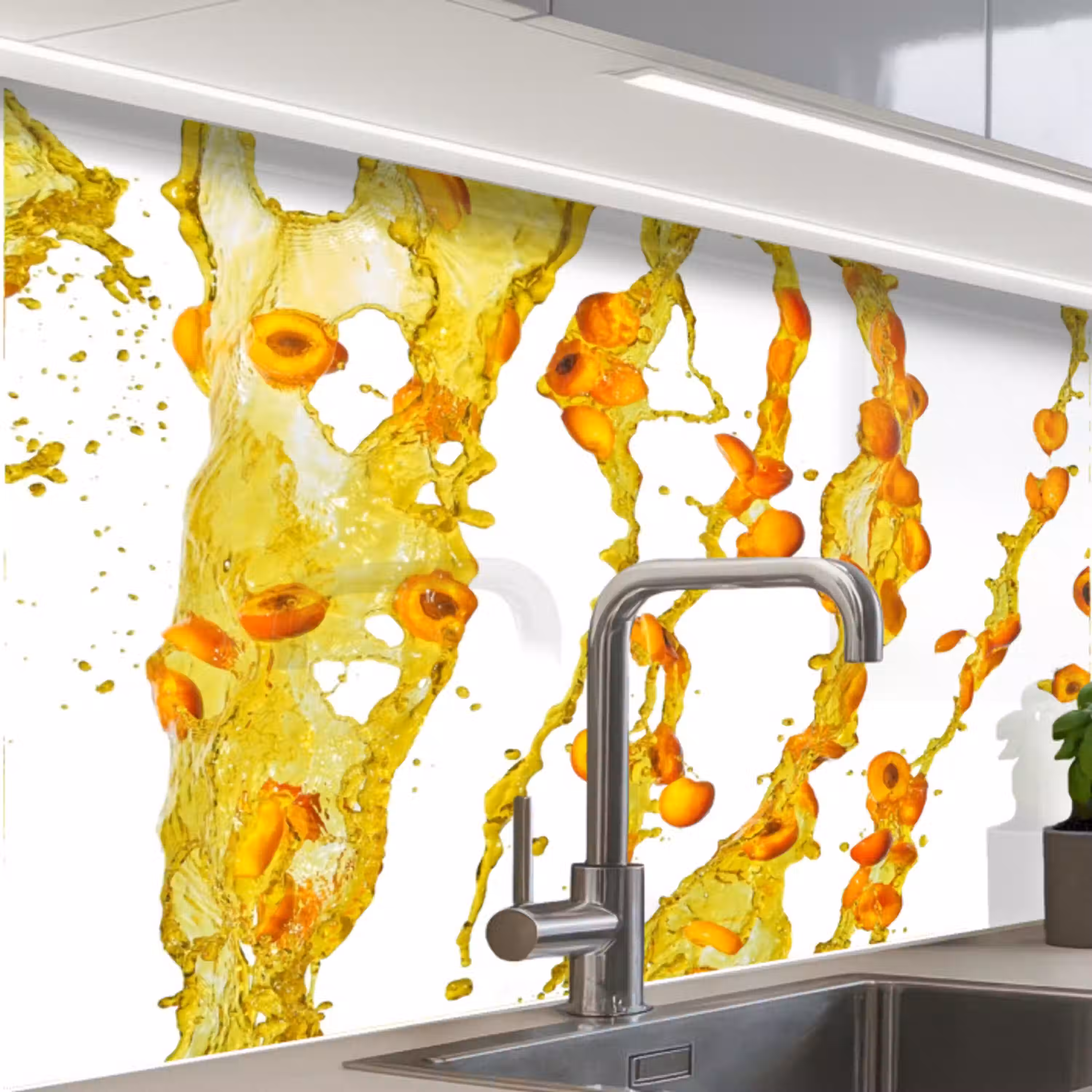 Oranje - Geel - Splash - Fruit keuken achterwand 2 middel -zzzz3d_schuin