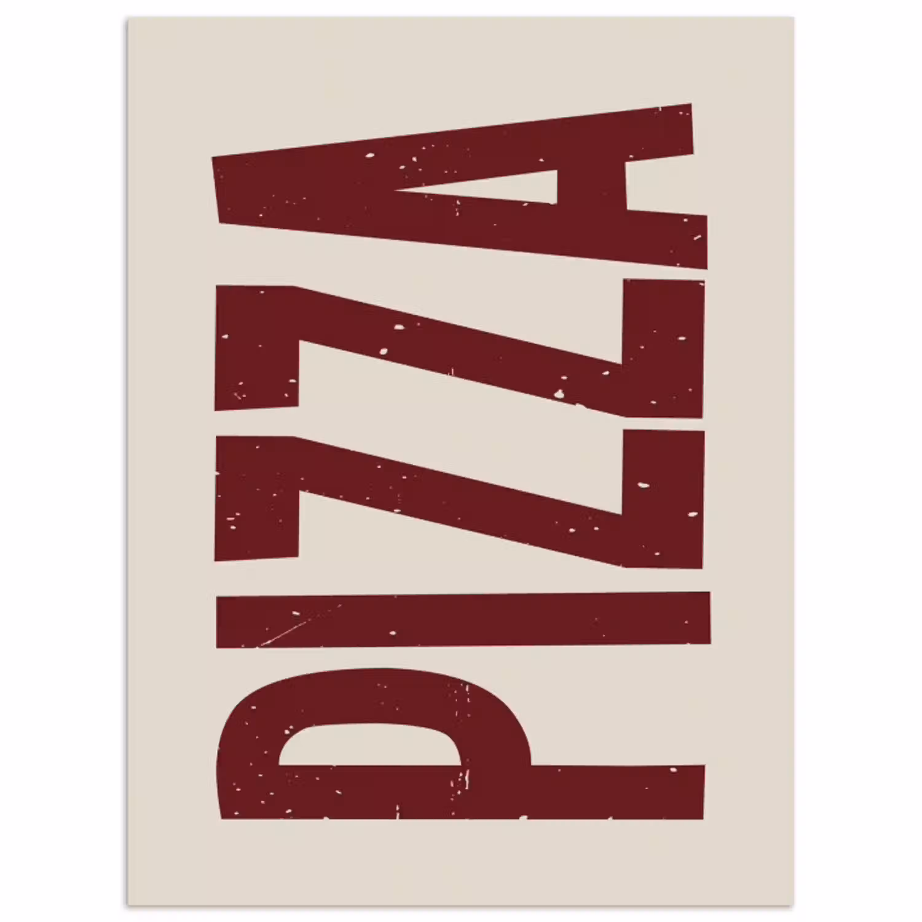 Pizza - Vintage - Decoratie - Japandi poster papier klein -3d