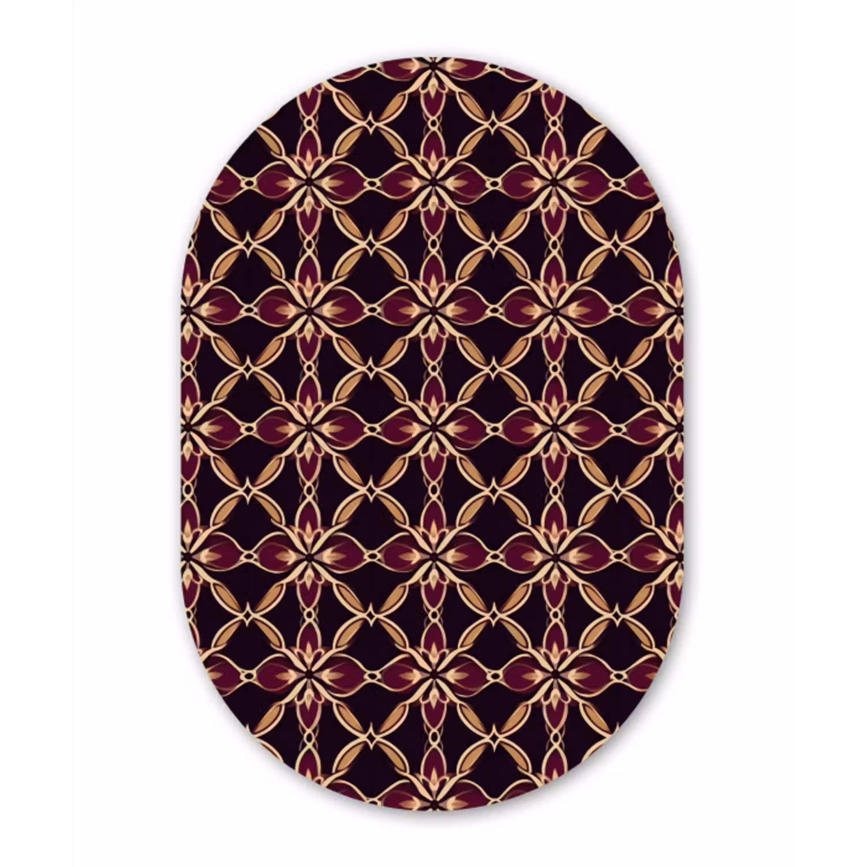 Symmetrisch - Tegel - Burgundy Wandcirkel Ovaal Aluminium middel 839 -3d