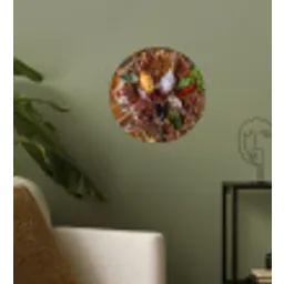 Specerijen - Kruiden - Lepels - Zout - Bruin - Keuken Wandcirkel behangsticker klein -sfeer2