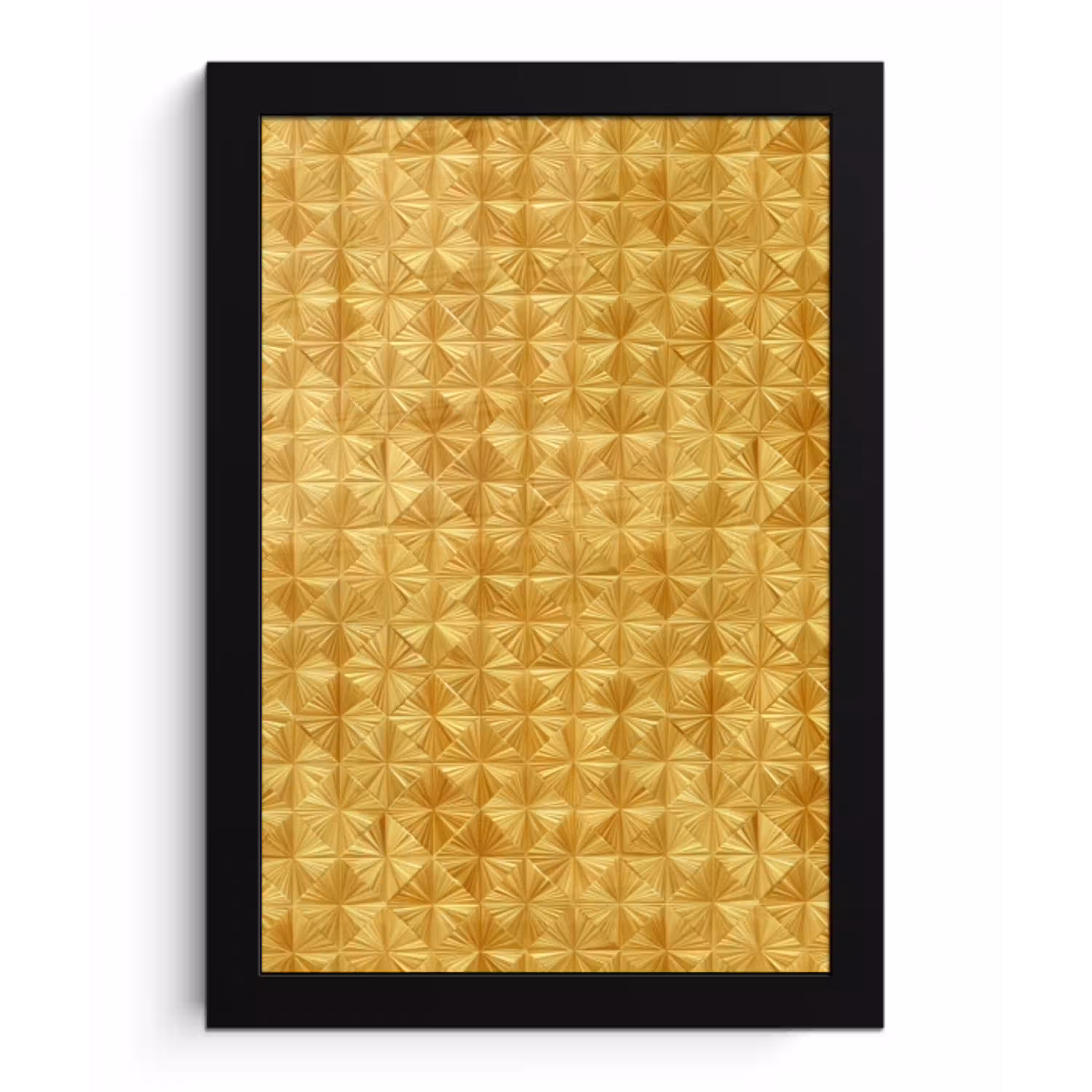 Tegels - Geometrisch - Reliëf - Goud fotolijst zwart zonder passe partout klein 224 -3d