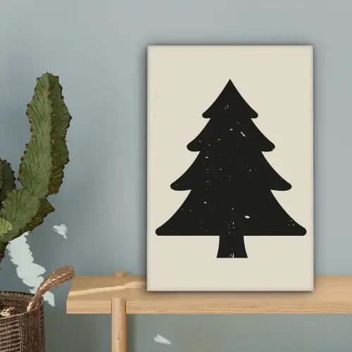 Kerstboom - Zwarte kerstboom - Boom - Japandi canvas 2cm klein -sfeer4