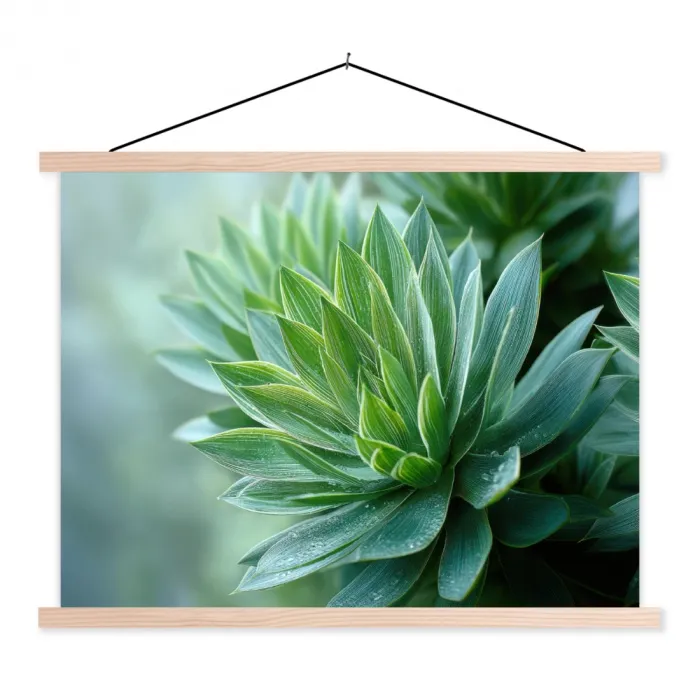 Blad - Plant - Groen - Textuur textielposter latten blank klein -3d