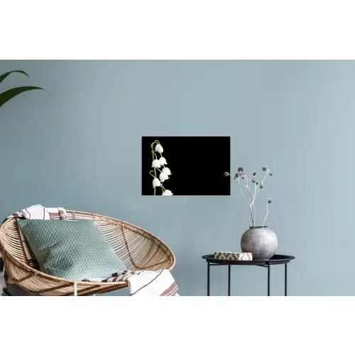Lelietjes van dalen - Bloemen - Zwart - Flora Muursticker klein -plant