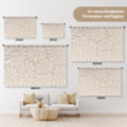 Bloemen - Print - Beige - Bruin - Minimalistisch Wandkleed katoen klein -tsfeer8_DE