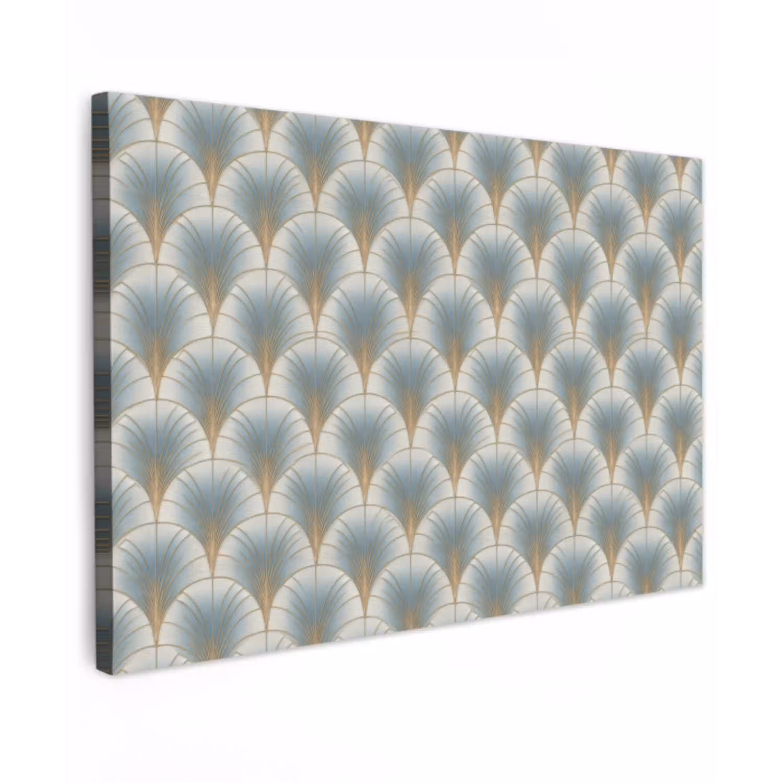 Waaier - Klassiek - Blauw Tuinposter op houten frame 2 cm dik klein 845 -3d