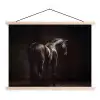 Krachtig - Paard - Donker textielposter latten blank klein -3d