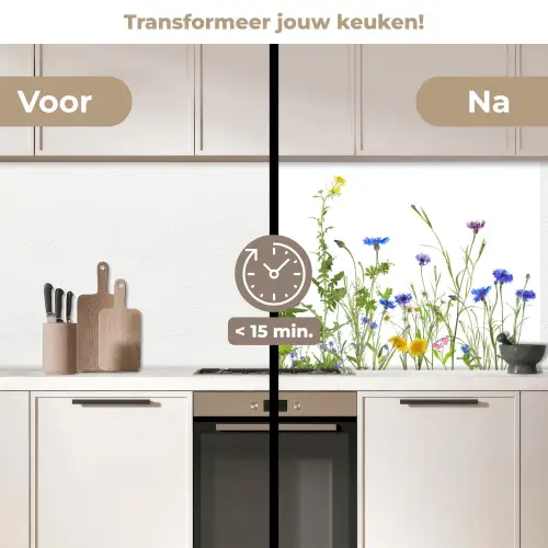 Bloemen - Veldbloemen - Lente keuken achterwand 2 middel -voor-na2_NL