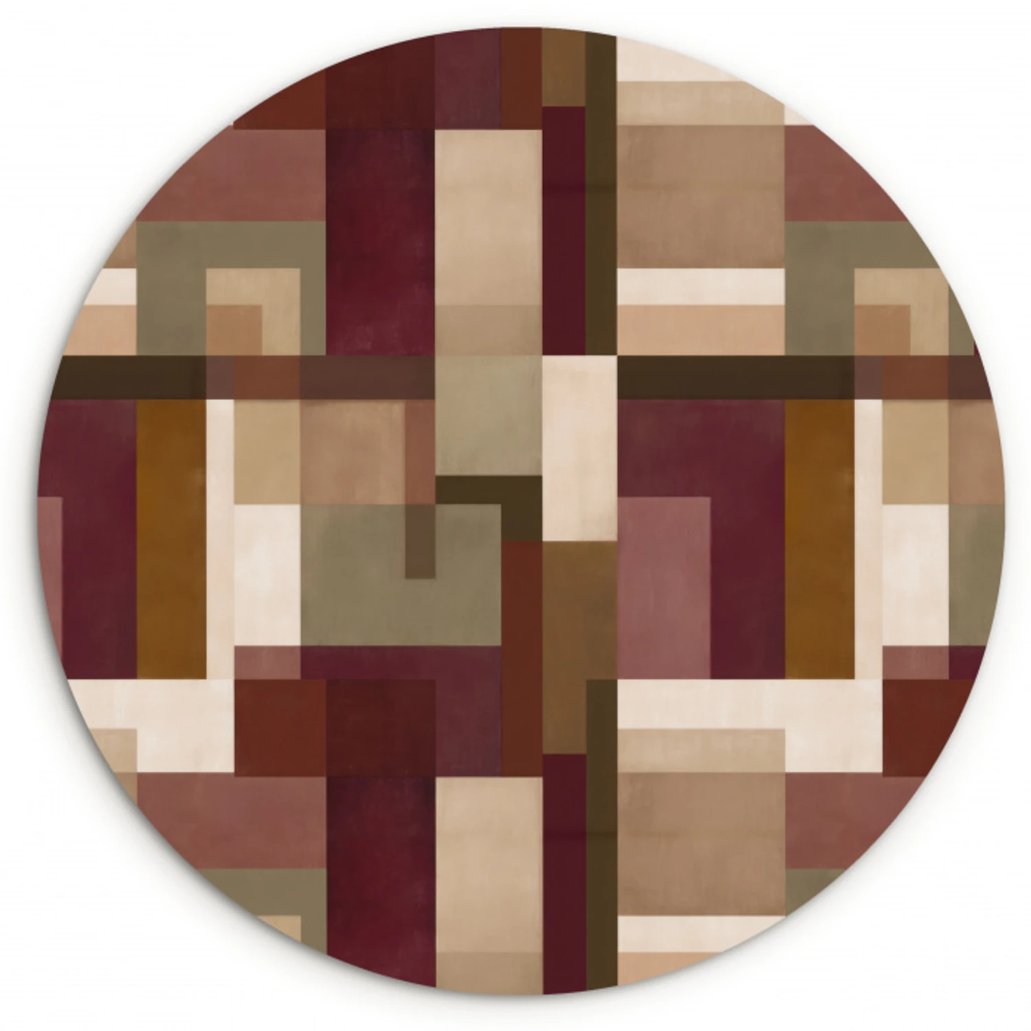 Modern - Geometrie - Kleurrijk Wandcirkel kunststof plaat 5mm dik klein 188 -3d